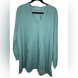 Soft Surroundings Green Pleated Tunic Size 1X / 2X